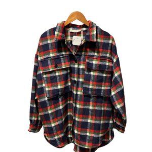 Cherry Cloth Plaid Shacket (M)